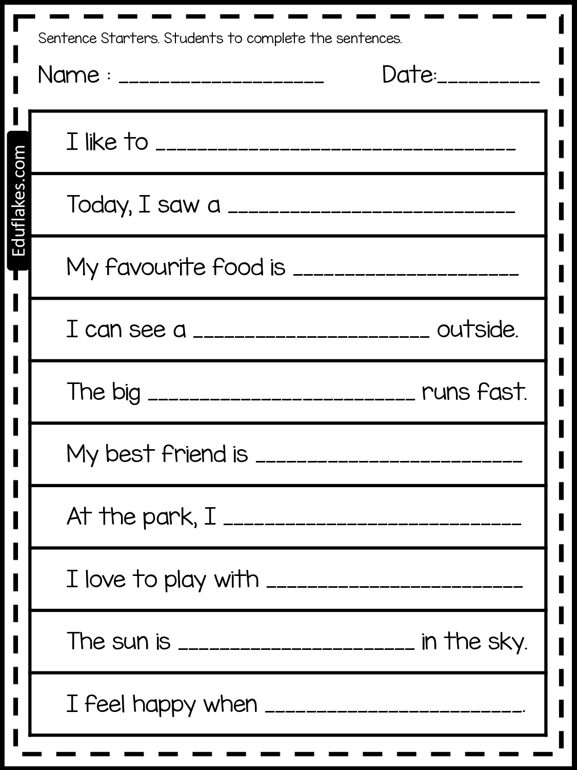 10 Free Sentence Building Printable For Grade 1 Eduflakes 10 Free Sentence Building Printable For Grade 1 Eduflakes