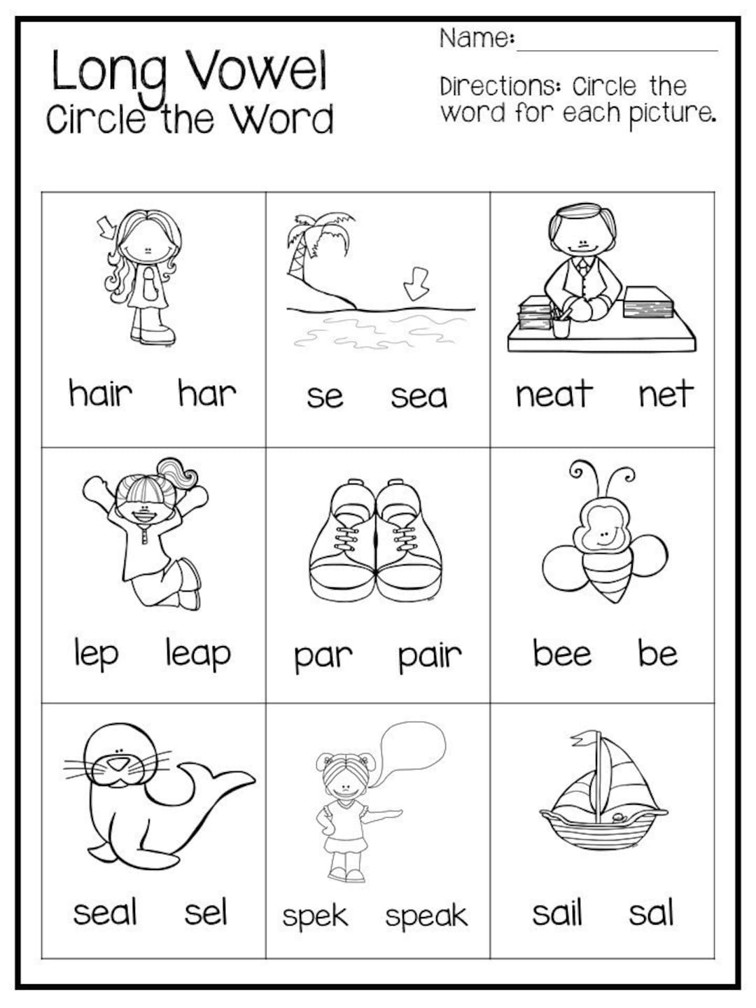 Long And Short Vowel Sounds Worksheet Free Printable Digital PDF