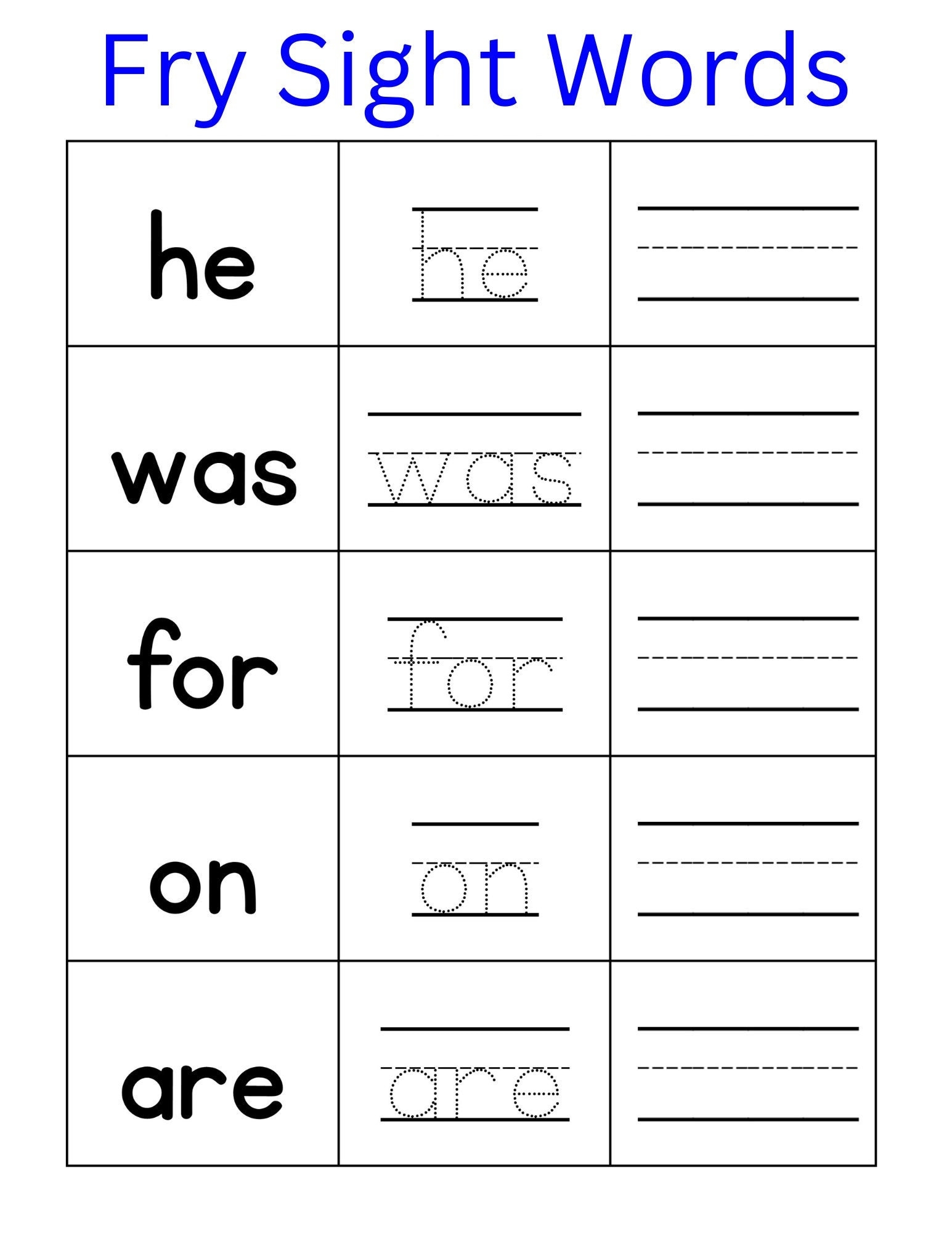100 Printable Fry Hundred Sight Words Kindergarten Sight Word First Grade Sight Words High Frequency Word Read Trace Write Etsy FREE Sight Word The Printable Worksheet MyTeachingStation