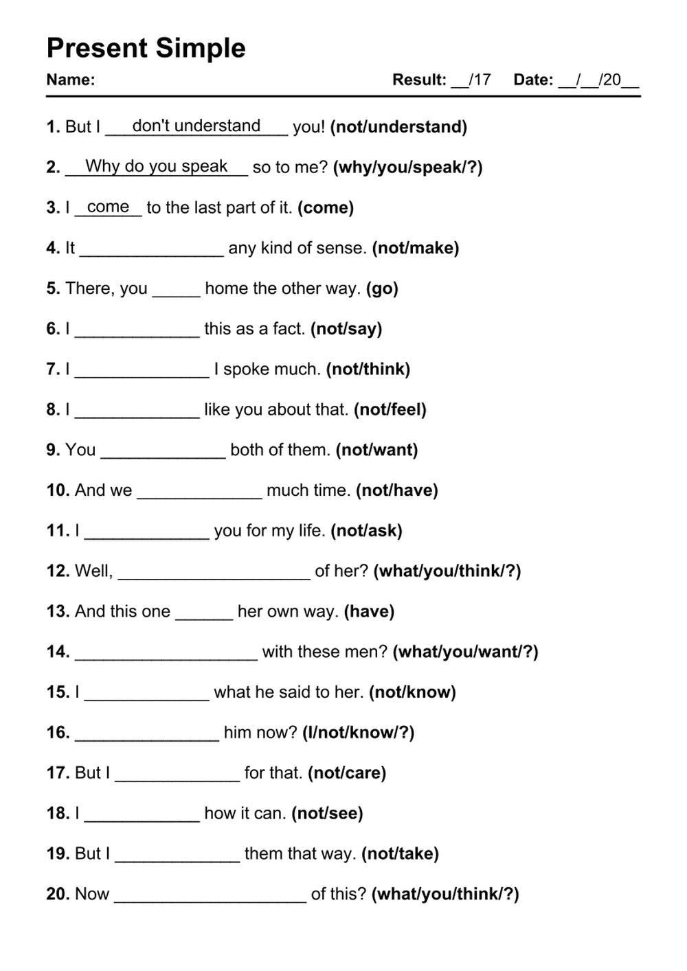 101 Present Simple PDF Worksheets With Answers Grammarism 101 Present Simple PDF Worksheets With Answers Grammarism