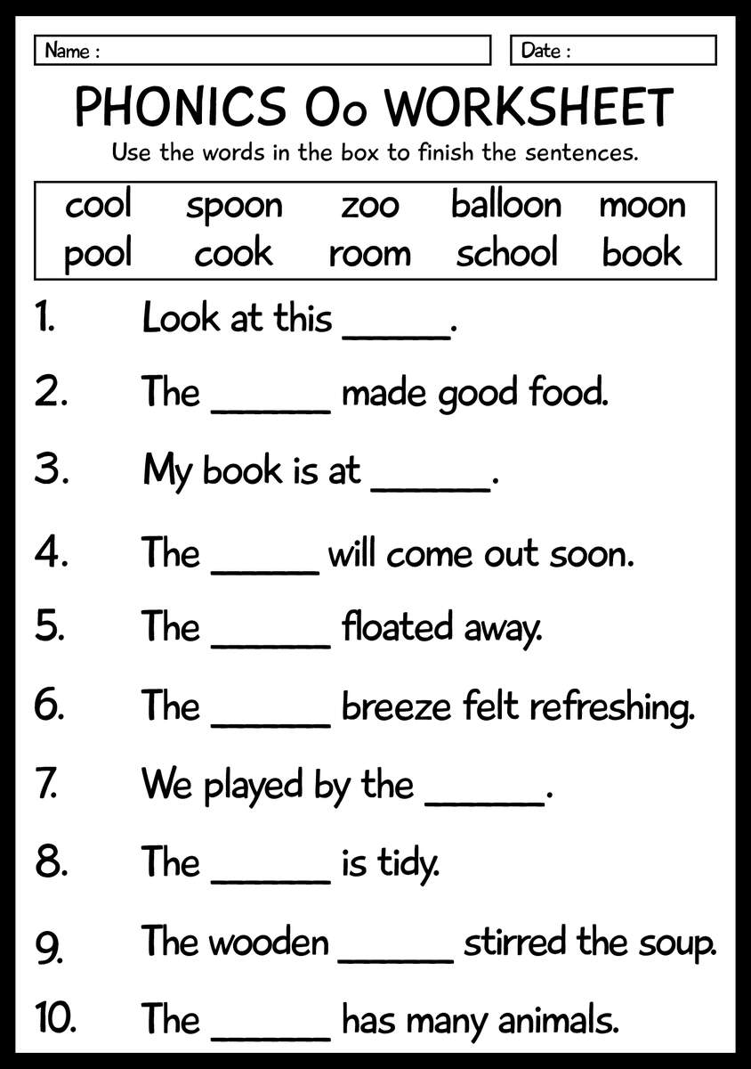 11 Phonics Oo Words Worksheets For First Grade Free PDF At Worksheeto 11 Phonics Oo Words Worksheets For First Grade Free PDF At Worksheeto