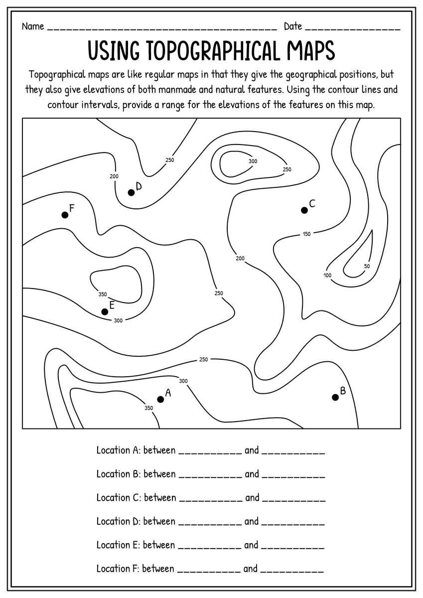 15 Drawing Contour Lines Worksheet Free PDF At Worksheeto Topographic Map Worksheets 10 Free PDF Printables Printablee
