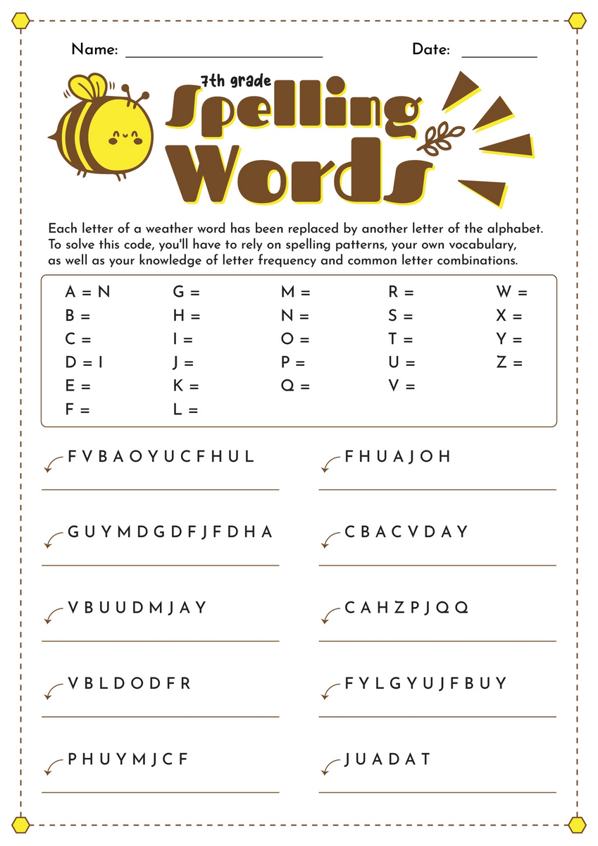 17 8th Grade Spelling Worksheets Free PDF At Worksheeto Free And Customizable Spelling Templates