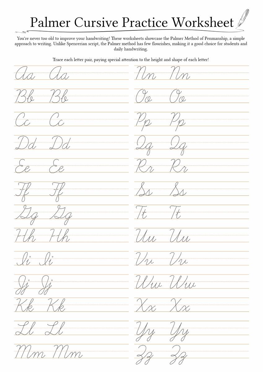 Digital Cursive Handwriting Practice Worksheet Printable PDF US Letter 8 5x11 300 DPI 6mm X Height 55 Slant Lines Instant Download Etsy