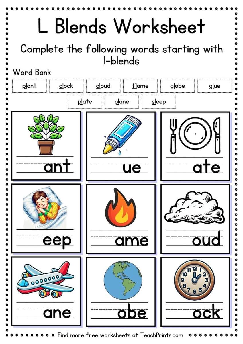 22 Free Blends Worksheets Teach Prints Consonant Blend Worksheet Free Printable Worksheets