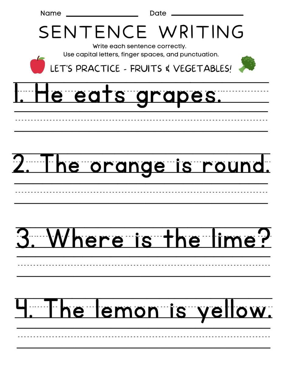 25 THEMED Printable Sentence Writing Worksheets Write The Sentence Worksheets Practice Writing Activity 1st 3rd Grade ELA Worksheets Etsy 17 Sentence Practice Worksheets Free To Print Teach Prints