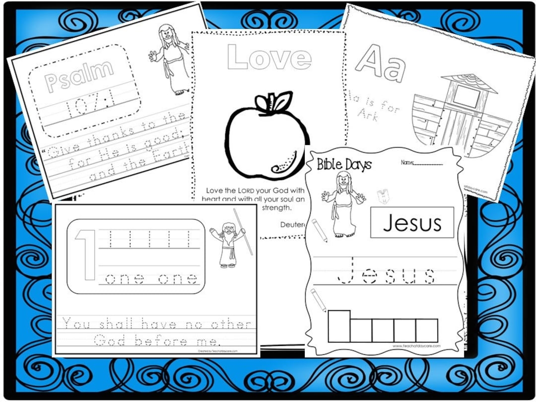 250 Bible Learning Worksheets Preschool Kindergarten PDF Digital Download Etsy