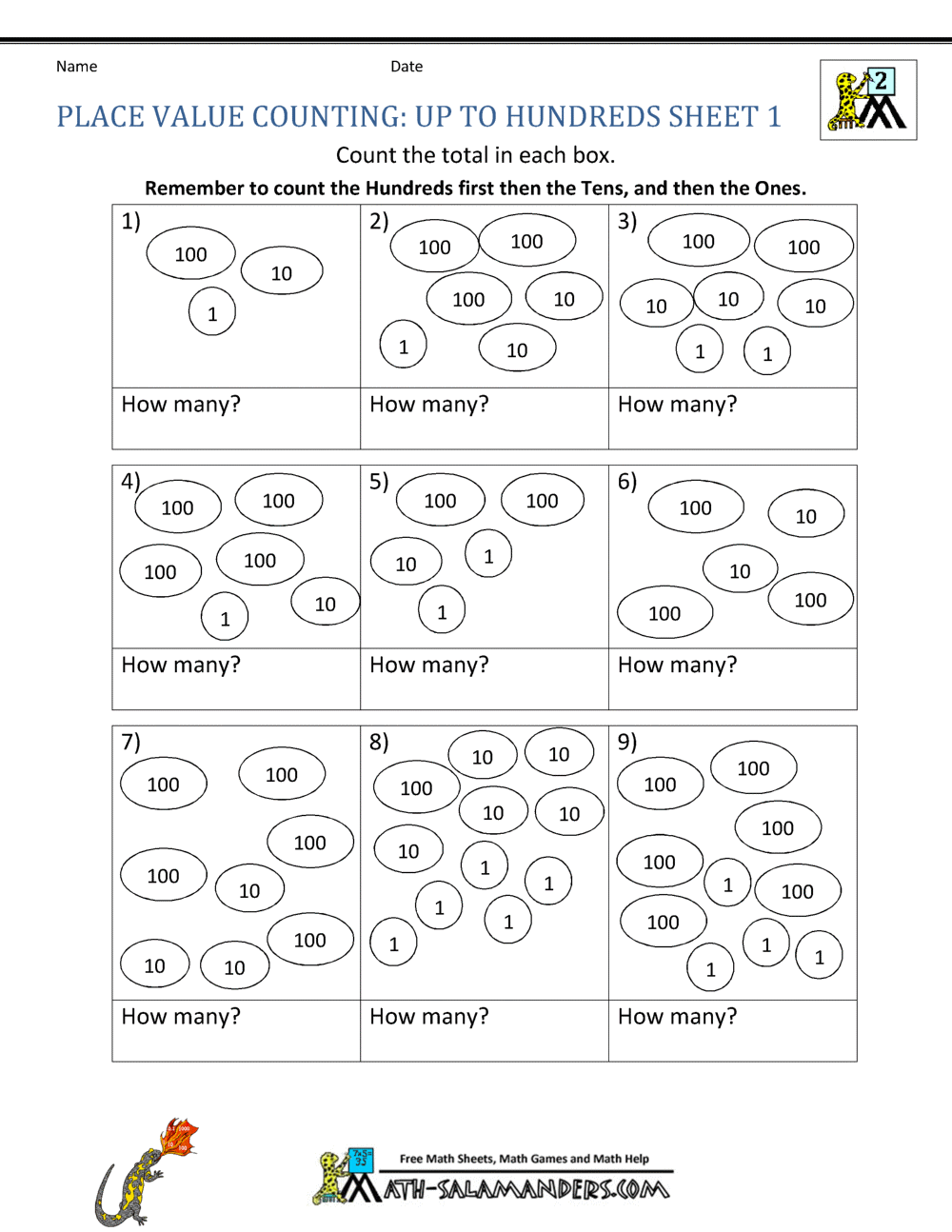 2nd Grade Place Value Worksheets