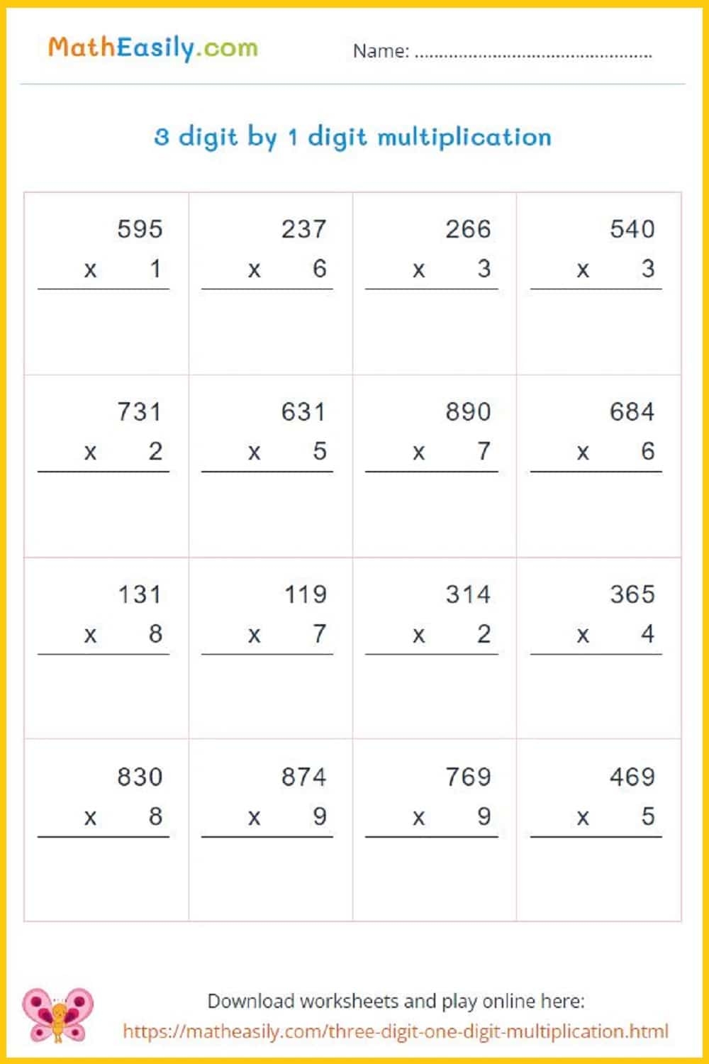 3 Digit By 1 Digit Multiplication Games Worksheets 3 Digit By 1 Digit Multiplication Games Worksheets