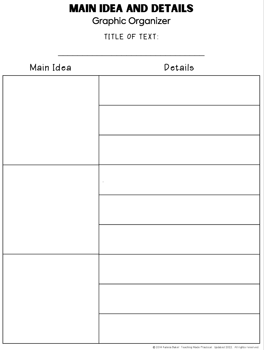 Worksheets For Main Idea And Supporting Details That Work Keeping It Cool At School