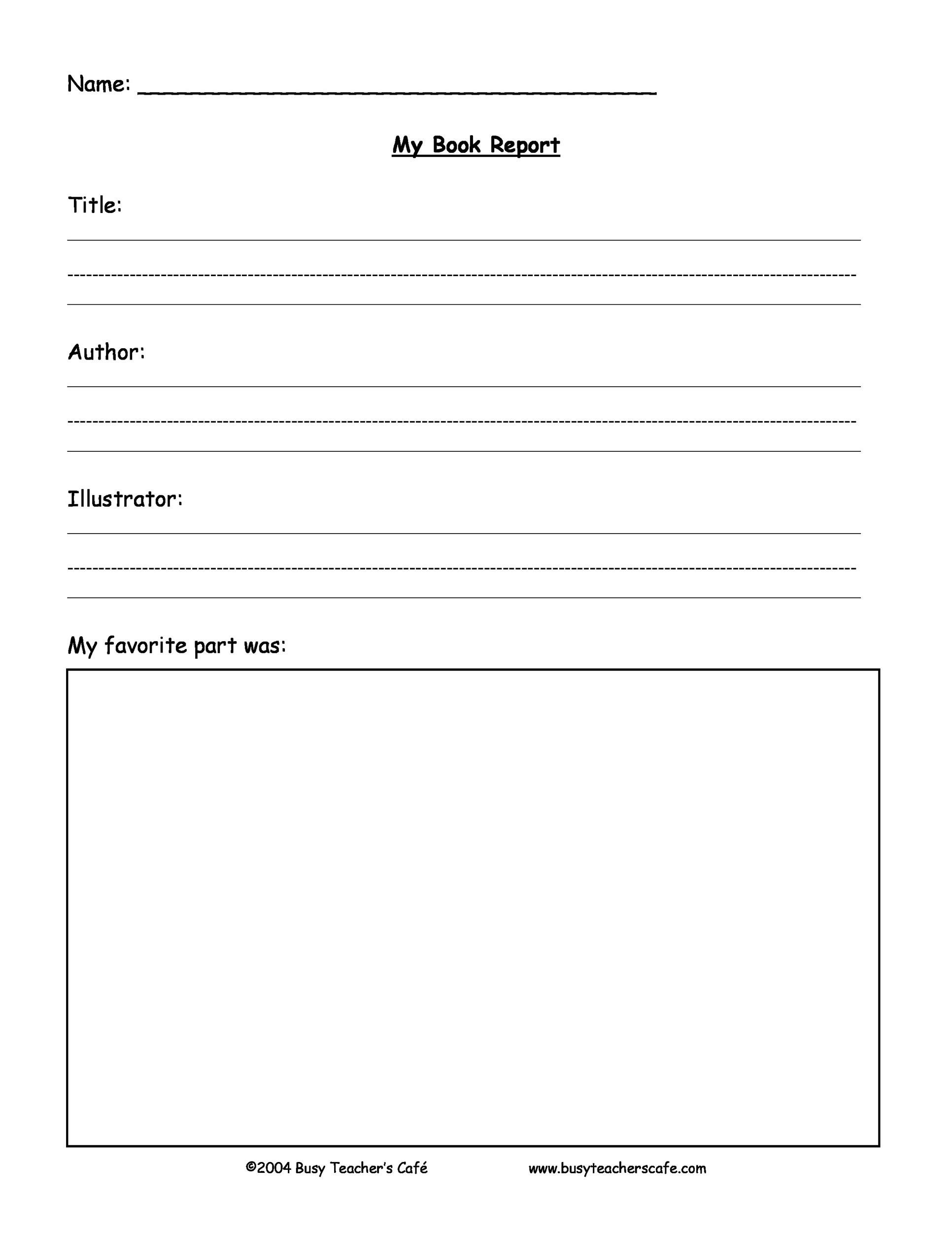 30 Book Report Templates Reading Worksheets 30 Book Report Templates Reading Worksheets