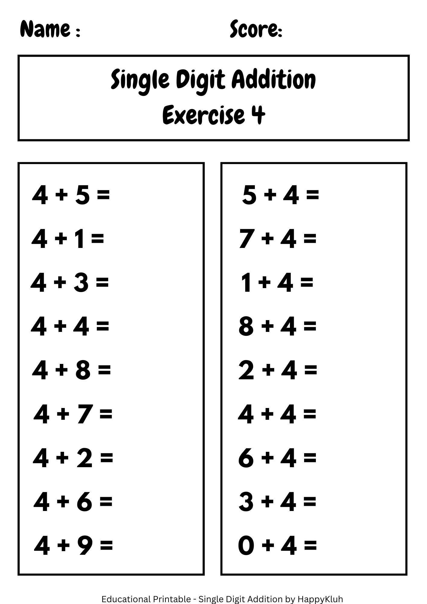 30 Printable Single Digit Addition Worksheets Preschool 2nd Grade Math Etsy Two Digit Addition Worksheets Printable 2 Digit Problems Free Printables Lettering SVG Files Tools Apps
