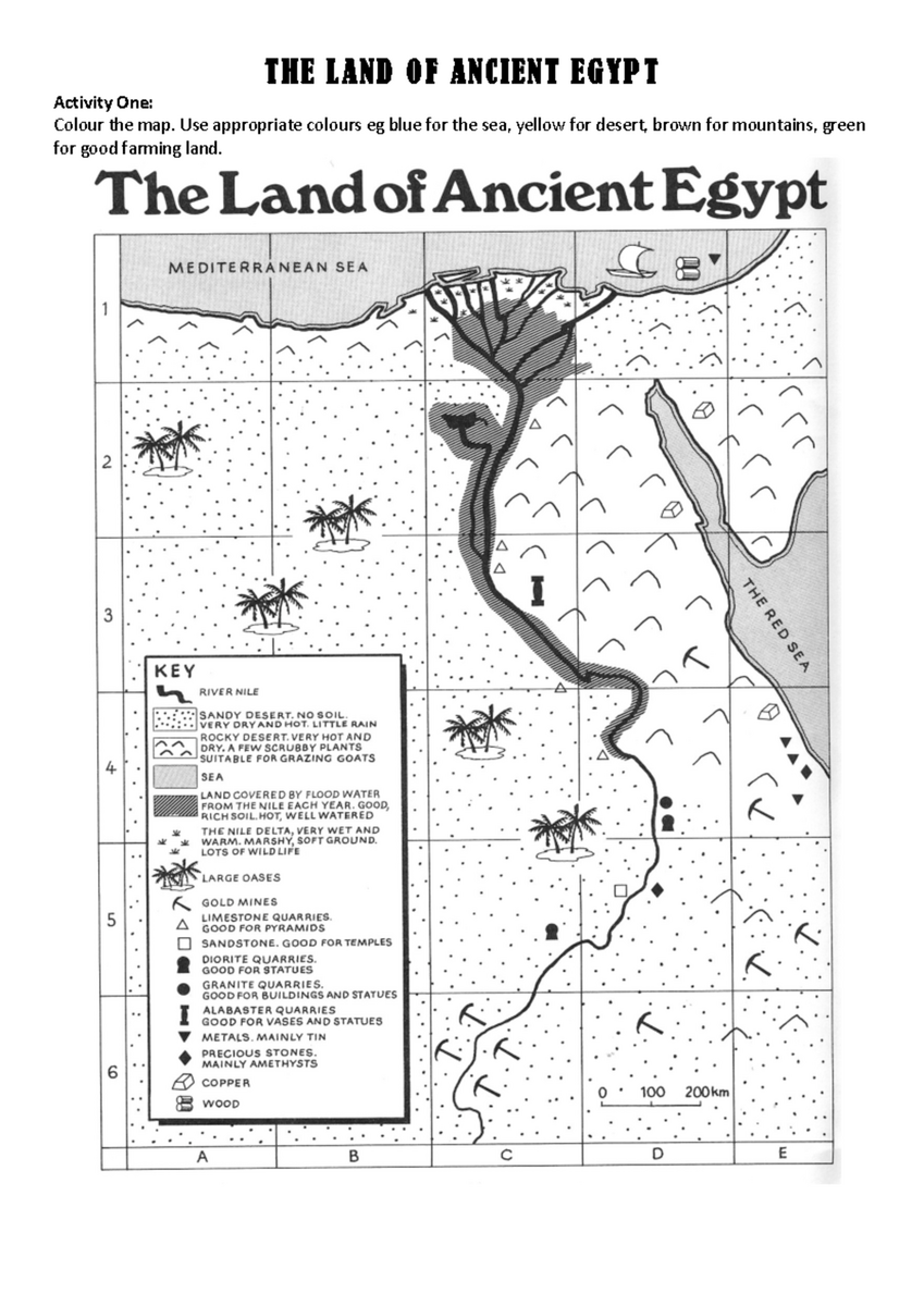 Map Of Ancient Egypt Student Handouts