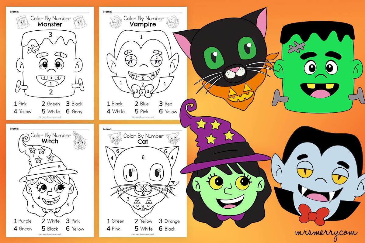 4 Free Halloween Color By Number Worksheets Mrs Merry 4 Free Halloween Color By Number Worksheets Mrs Merry