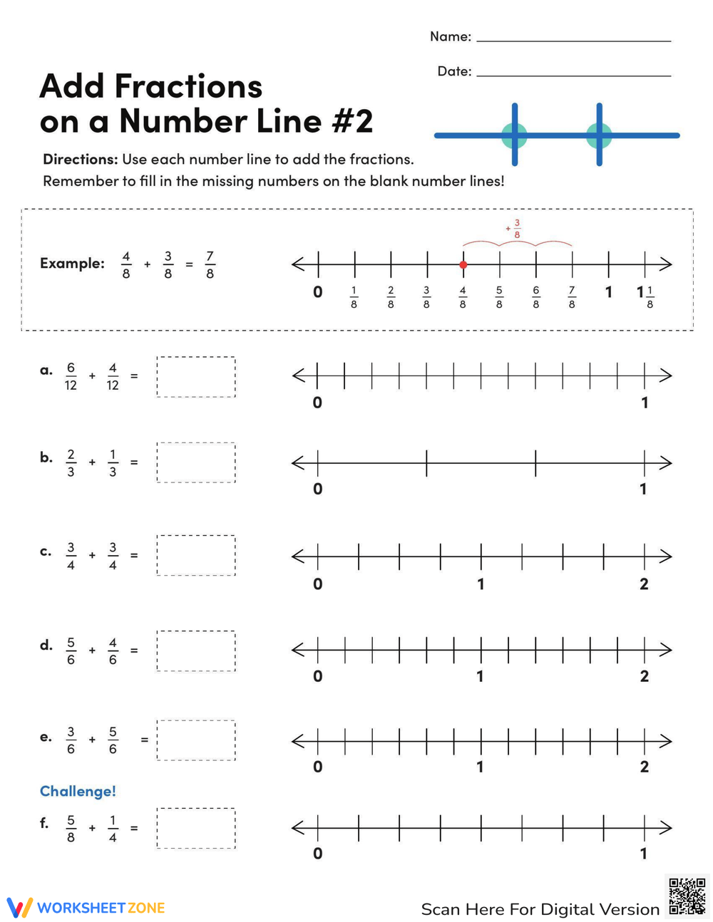 4th Grade Adding And Subtracting Fractions Worksheets Add Fractions On A Number Line With Common Denominators For 4th Grade Made By Teachers
