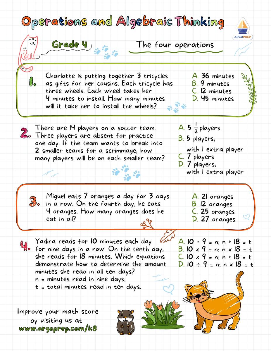 4th Grade Math Advanced Problems Worksheets For Free ArgoPrep