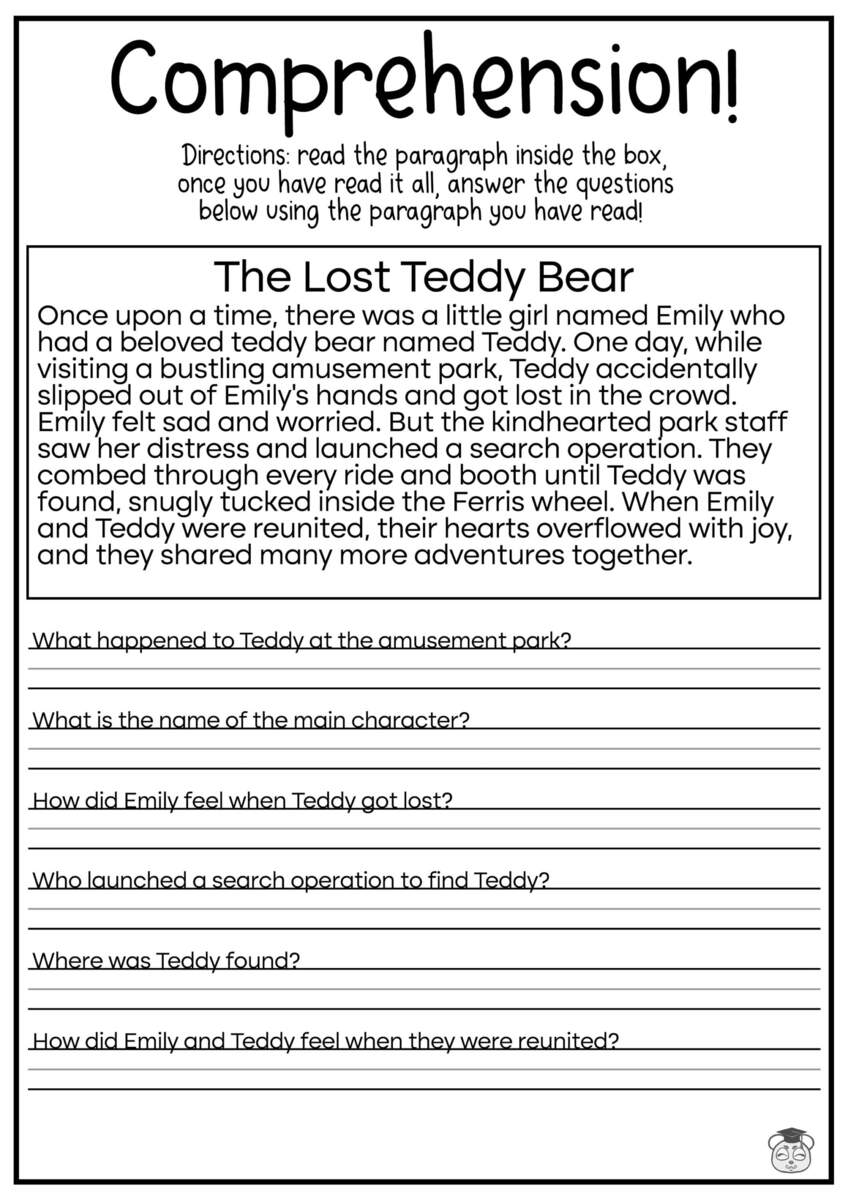 5 Printable Reading Comprehension English Worksheets Ages 4 7 KG1 To Grade 2 Etsy Fourth Grade Reading Worksheets Improve Fluency Comprehension