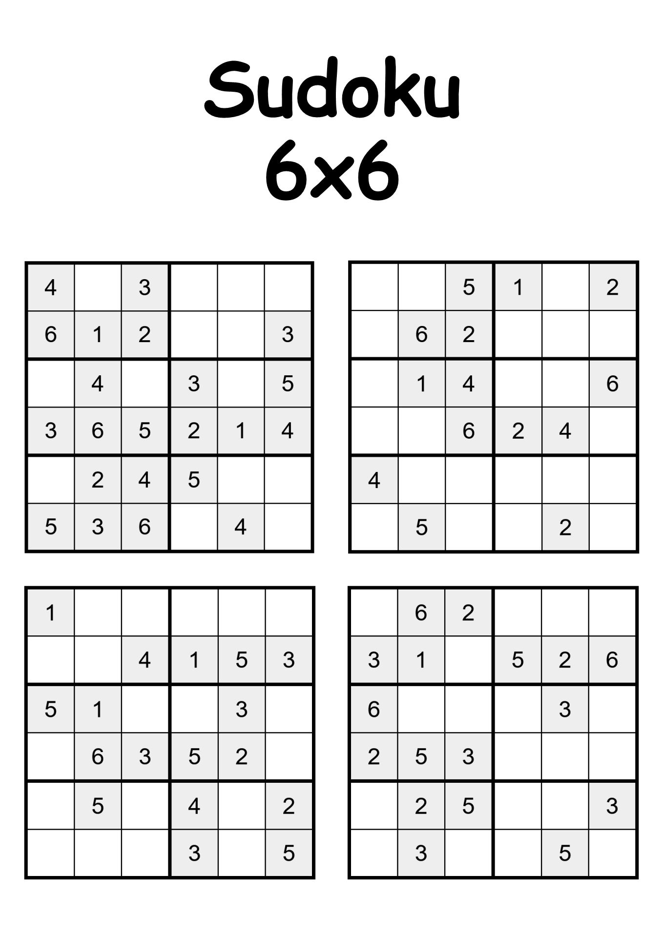 6 X 6 Sudoku 7 Free PDF Printables Printablee 6 X 6 Sudoku 7 Free PDF Printables Printablee