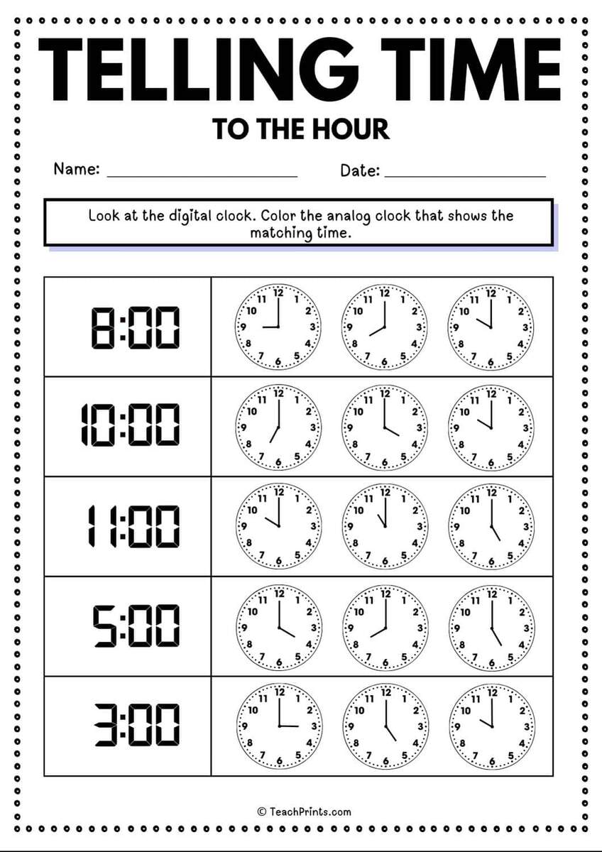 60 Free Telling Time Worksheets Teach Prints Free Printable Telling Time Worksheets Paper Trail Design
