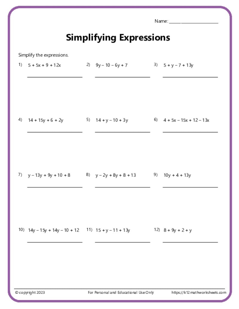 Grade 6 Math Worksheets 596 Pages Full Year Etsy
