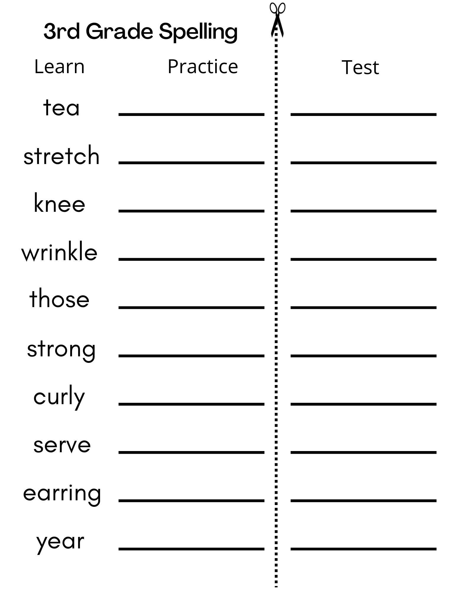 Grade 3 Spelling Words Worksheets Games4esl