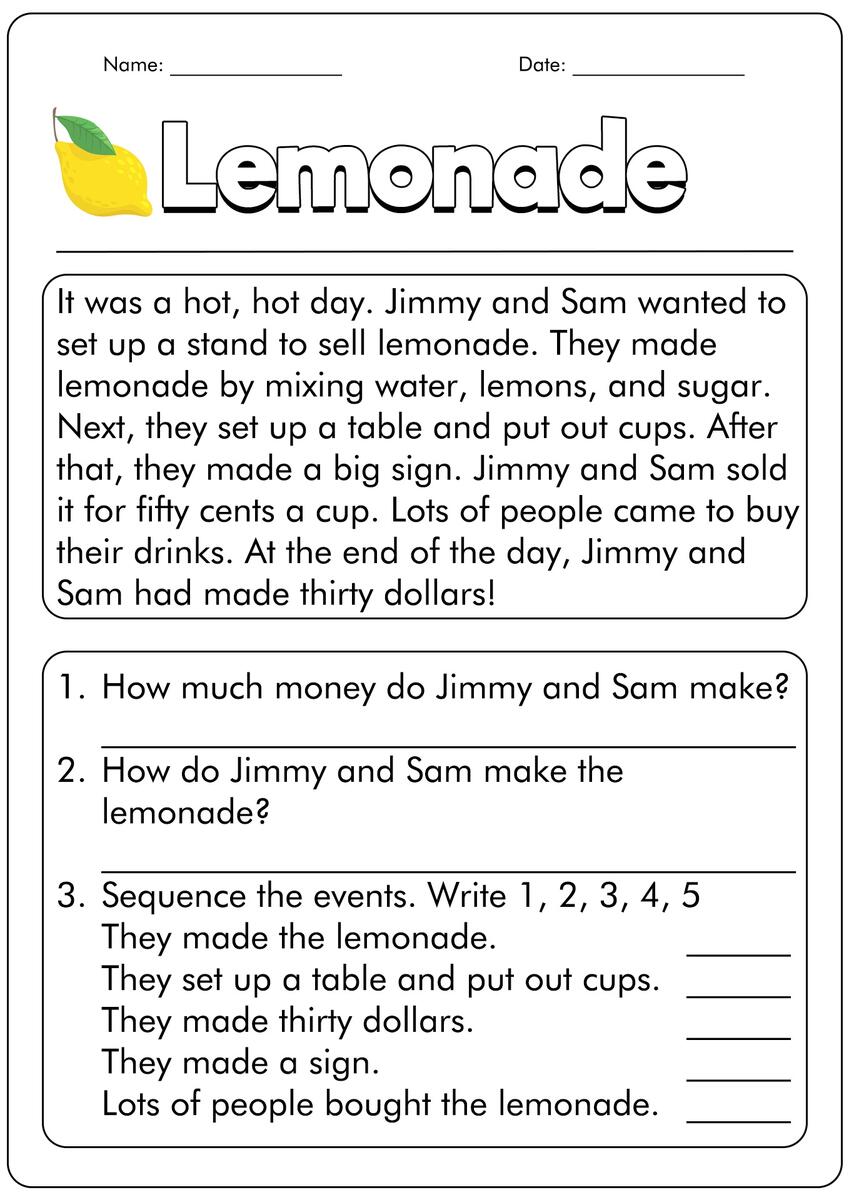 9 First Grade Reading Comprehension Worksheets Free PDF At Worksheets Library 50 Kindergarten 1st Grade Reading Comprehension Passages Worksheets Sentences Reading Worksheet Fluency Worksheet English Learing Set 1 Etsy