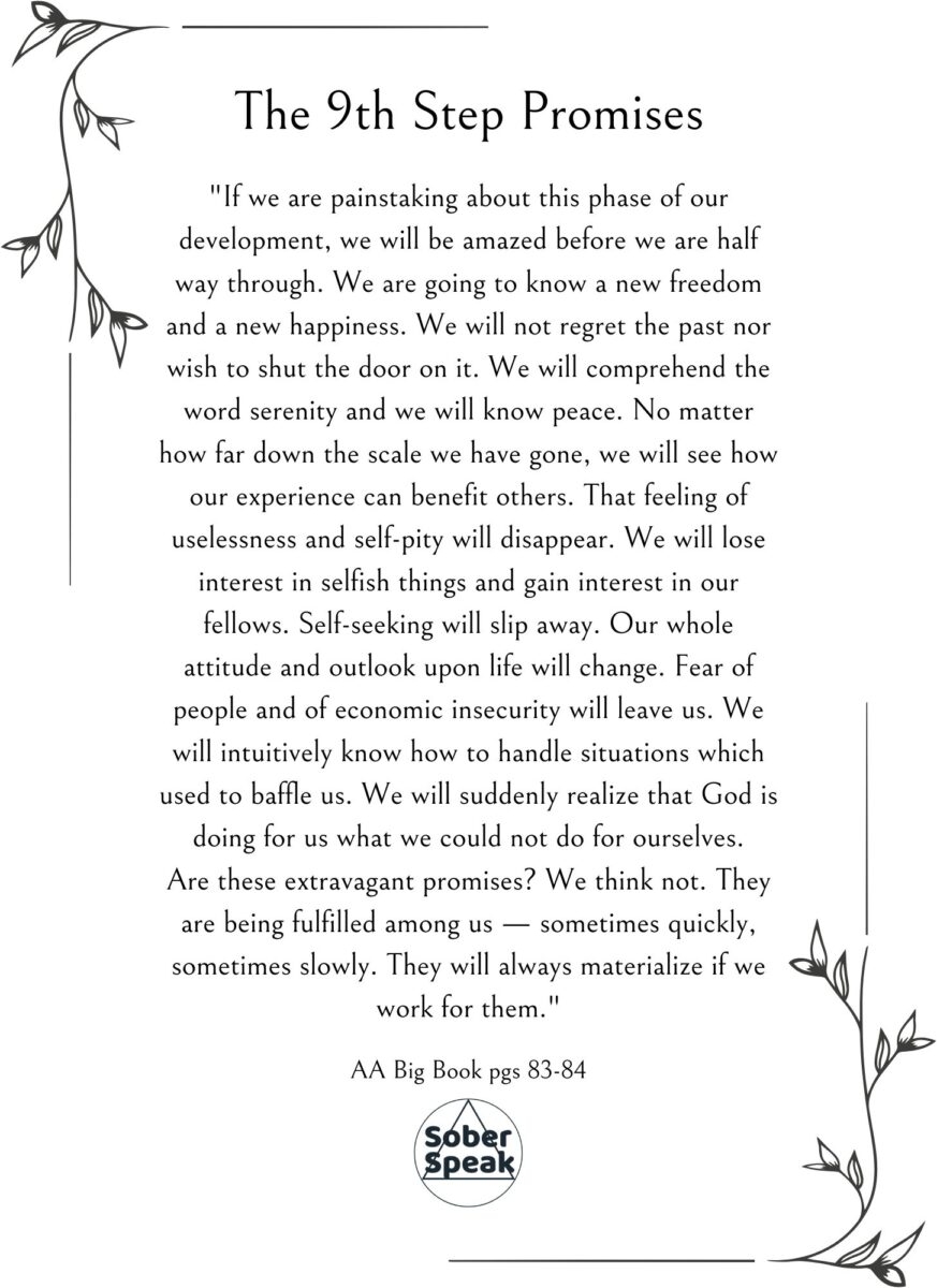 AA Promises Printable PDF Alcoholics Anonymous Sober Speak AA Promises Printable PDF Alcoholics Anonymous Sober Speak