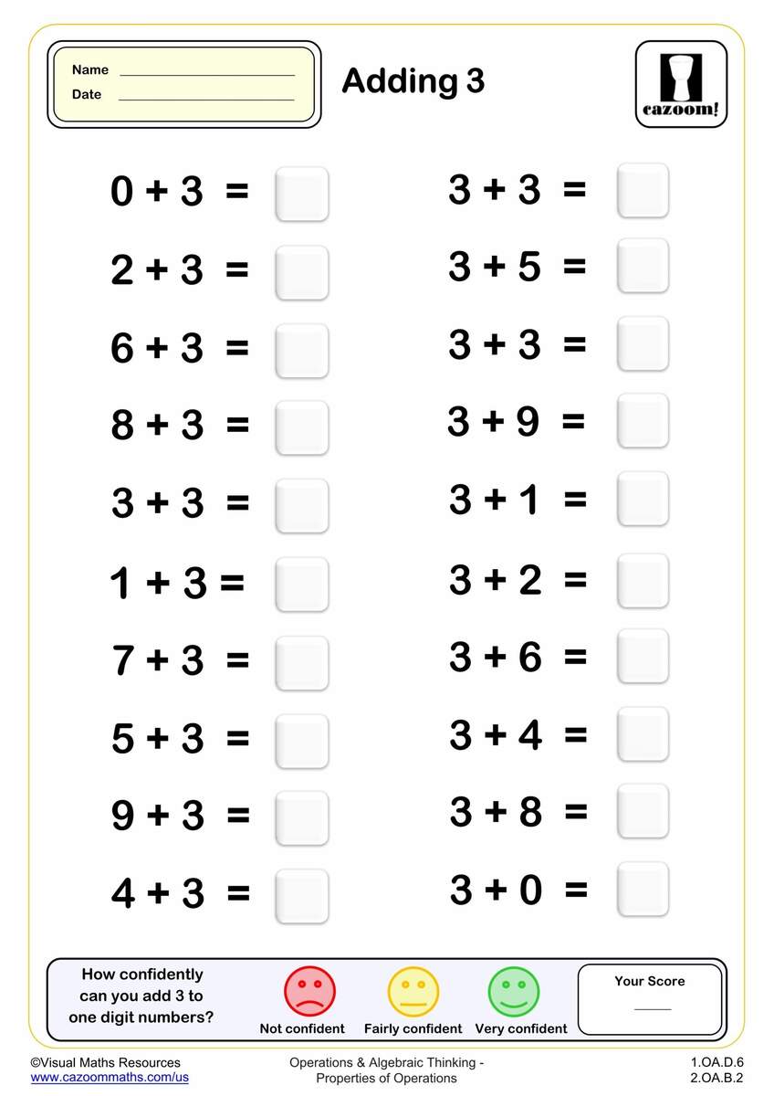 Adding 3 20 Questions PDF Printable Addition Worksheets Cazoom Math Adding 3 20 Questions PDF Printable Addition Worksheets Cazoom Math