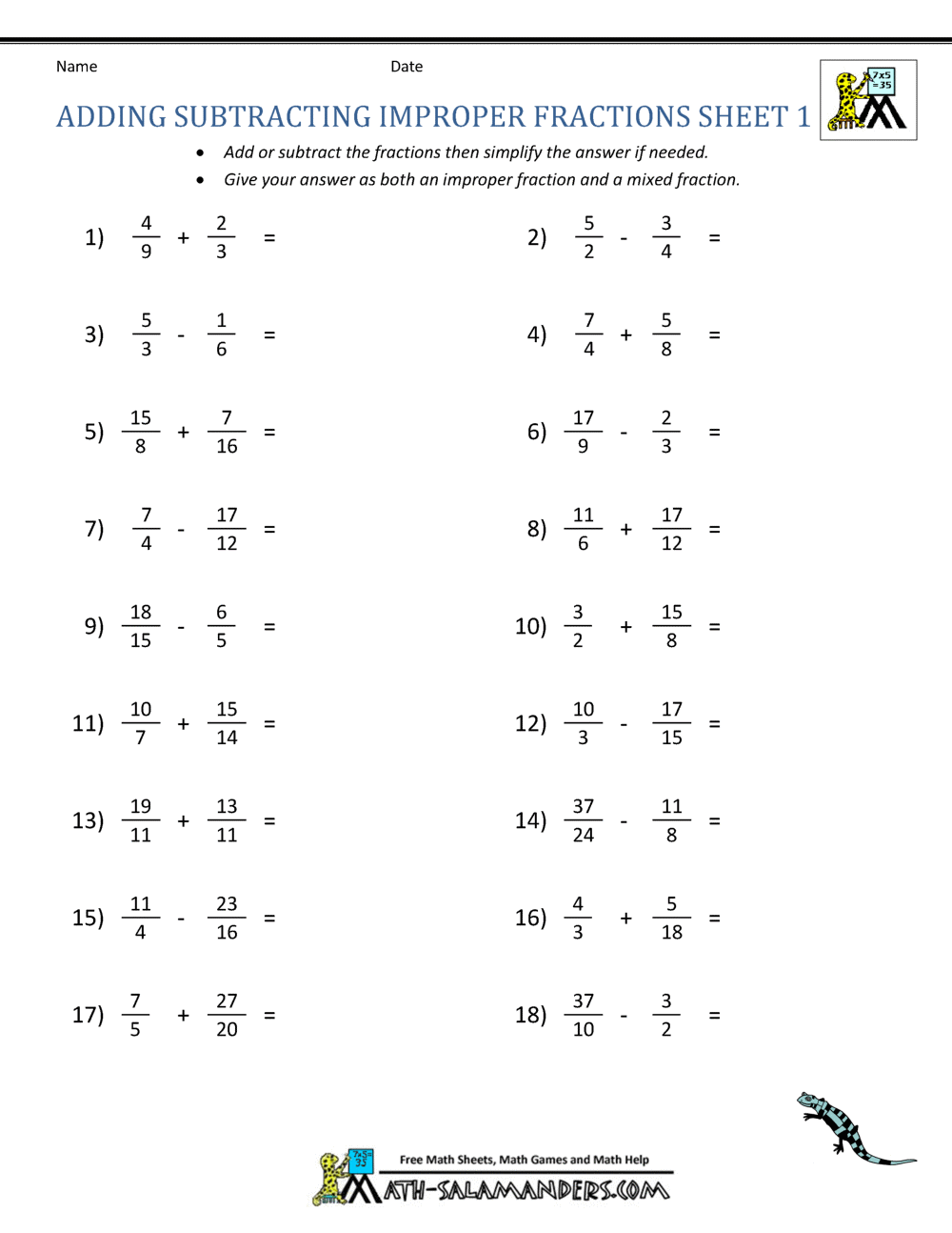 Subtraction Math Worksheets Pdf Printable Math Champions