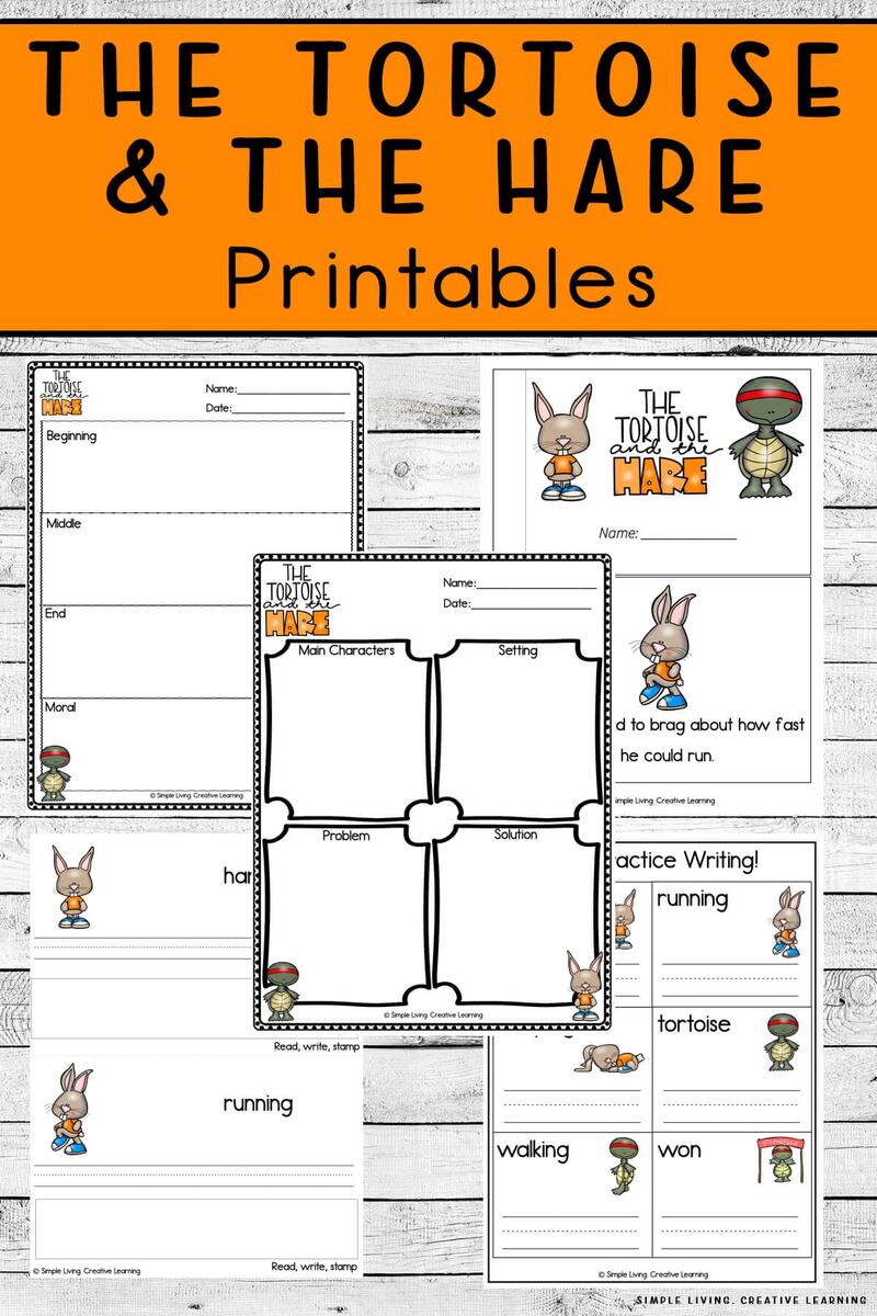 Aesop S Fables Printables The Tortoise And The Hare Printables Simple Living Creative Learning The Tortoise And The Hare Activities United Teaching