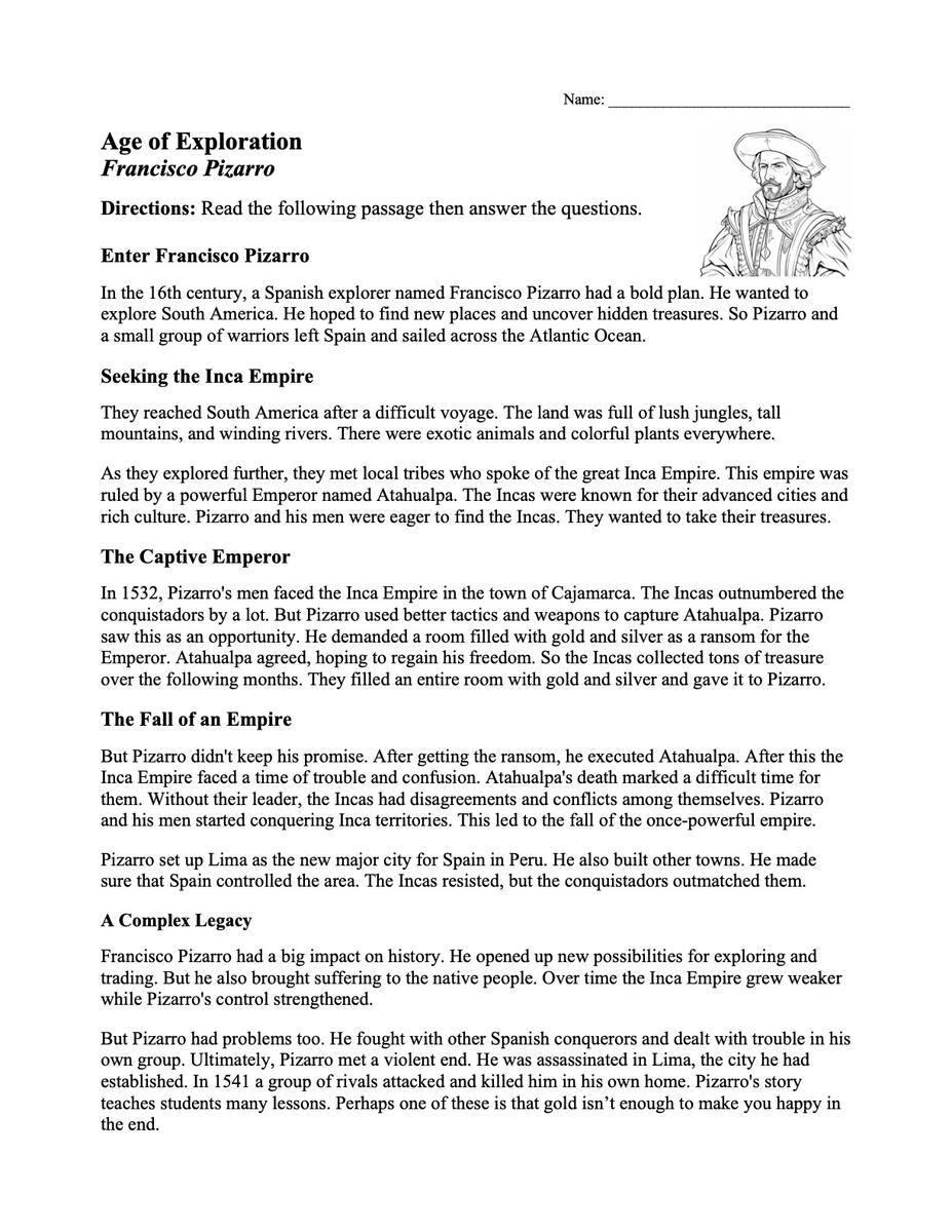 Age Of Exploration Worksheets Free History Activities And Reading Assignments Age Of Exploration Worksheets Free History Activities And Reading Assignments
