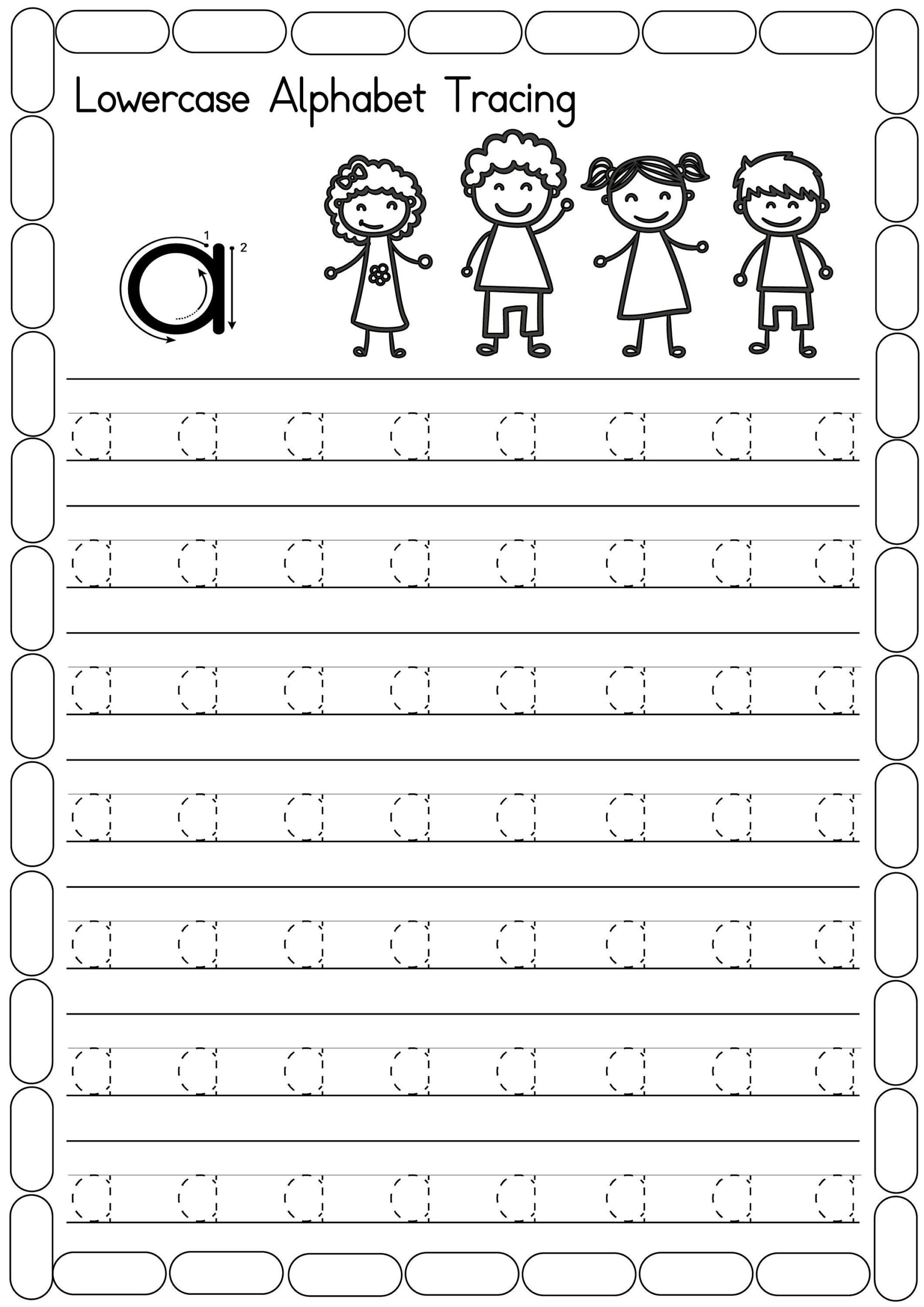 Alphabet Tracing Worksheets Lowercase Handwriting Practice PDF Etsy Lowercase Letter Tracing Worksheets Free Printables Doozy Moo
