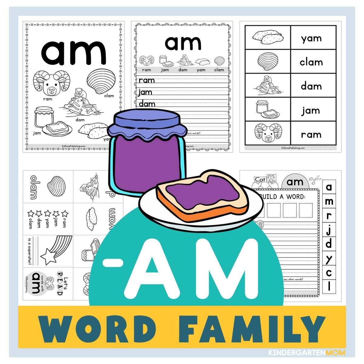 AM Word Family Worksheets Kindergarten Mom AM Word Family Worksheets Kindergarten Mom