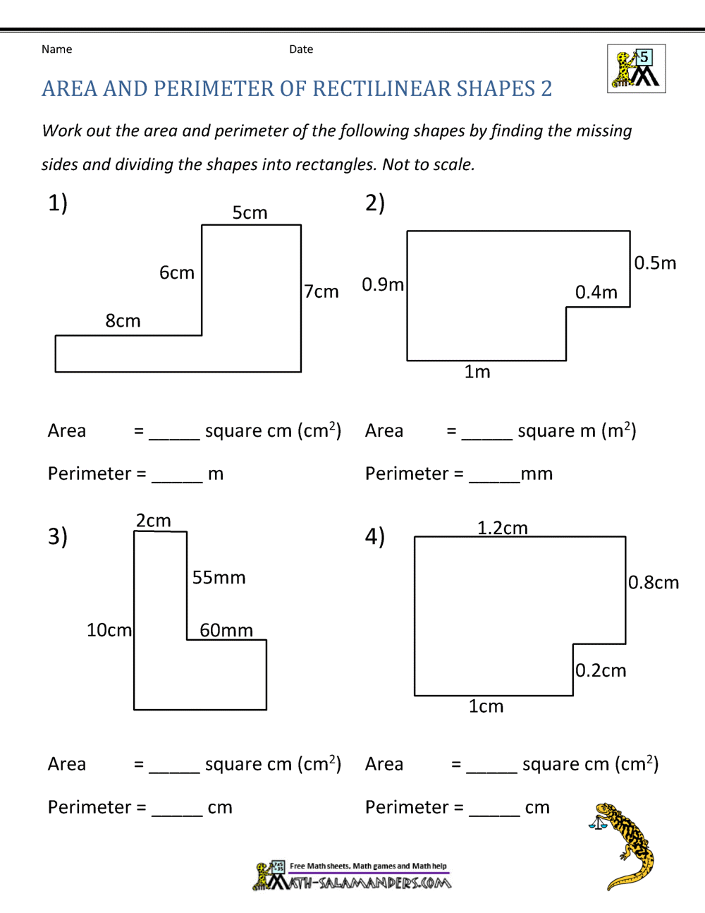 Area And Perimeter Of Rectangle Area And Perimeter Of Rectangle