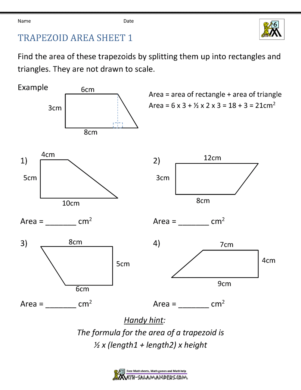 Area Of Quadrilateral Worksheets Area Of Quadrilateral Worksheets