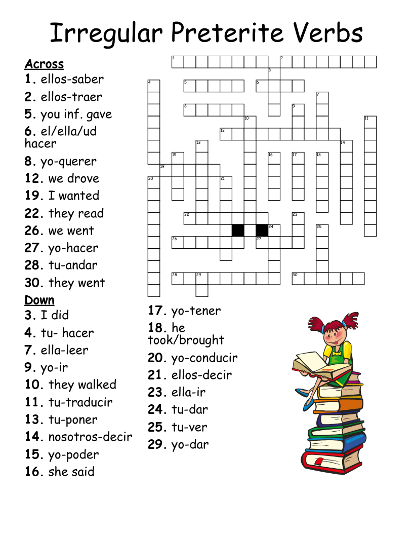 At ir er Regular Preterite Worksheet WordMint