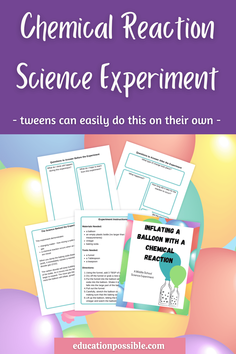 Baking Soda And Vinegar Balloon Experiment Education Possible
