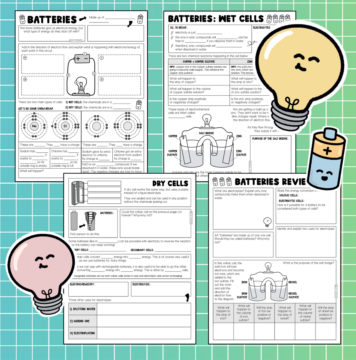 Batteries Notes And Practice Ions Electrolytes Voltaic Cells Made By Teachers Batteries Notes And Practice Ions Electrolytes Voltaic Cells Made By Teachers