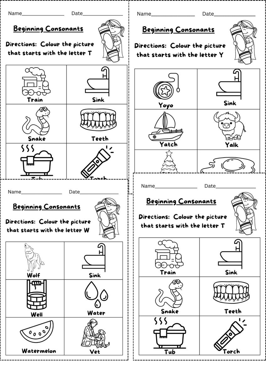 Beginning Consonants Worksheets Kindergarten 21 Pages Downloadable Worksheets Beginning Consonants Worksheets Kindergarten 21 Pages Downloadable Worksheets