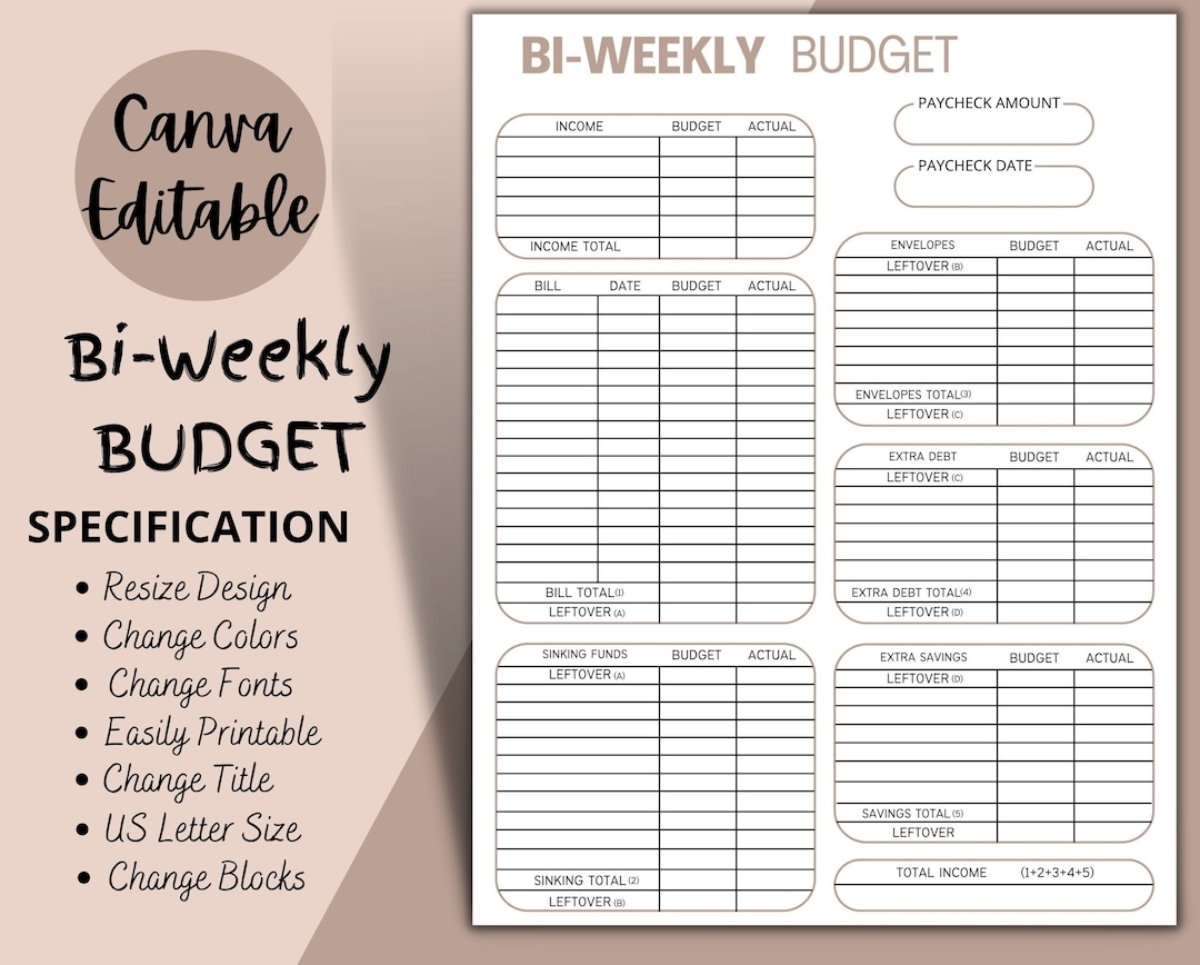 Bi Weekly Budget Overview Template Printable Canva Editable Paycheck Budget Budget Binder Budget Planner Budget Template A4 Letter PDF Etsy Israel Bi Weekly Budget Overview Template Printable Canva Editable Paycheck Budget Budget Binder Budget Planner Budget Template A4 Letter PDF Etsy Israel