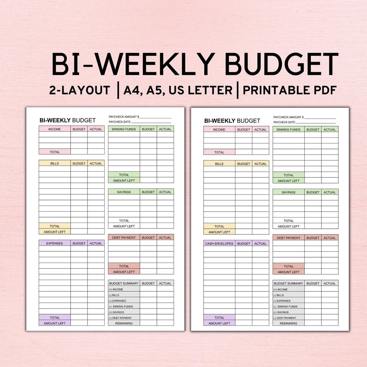 Bi Weekly Budget Planner Template Paycheck Budget Printable Budget Template A4 A5 Letter PDF Etsy Bi Weekly Budget Planner Template Paycheck Budget Printable Budget Template A4 A5 Letter PDF Etsy