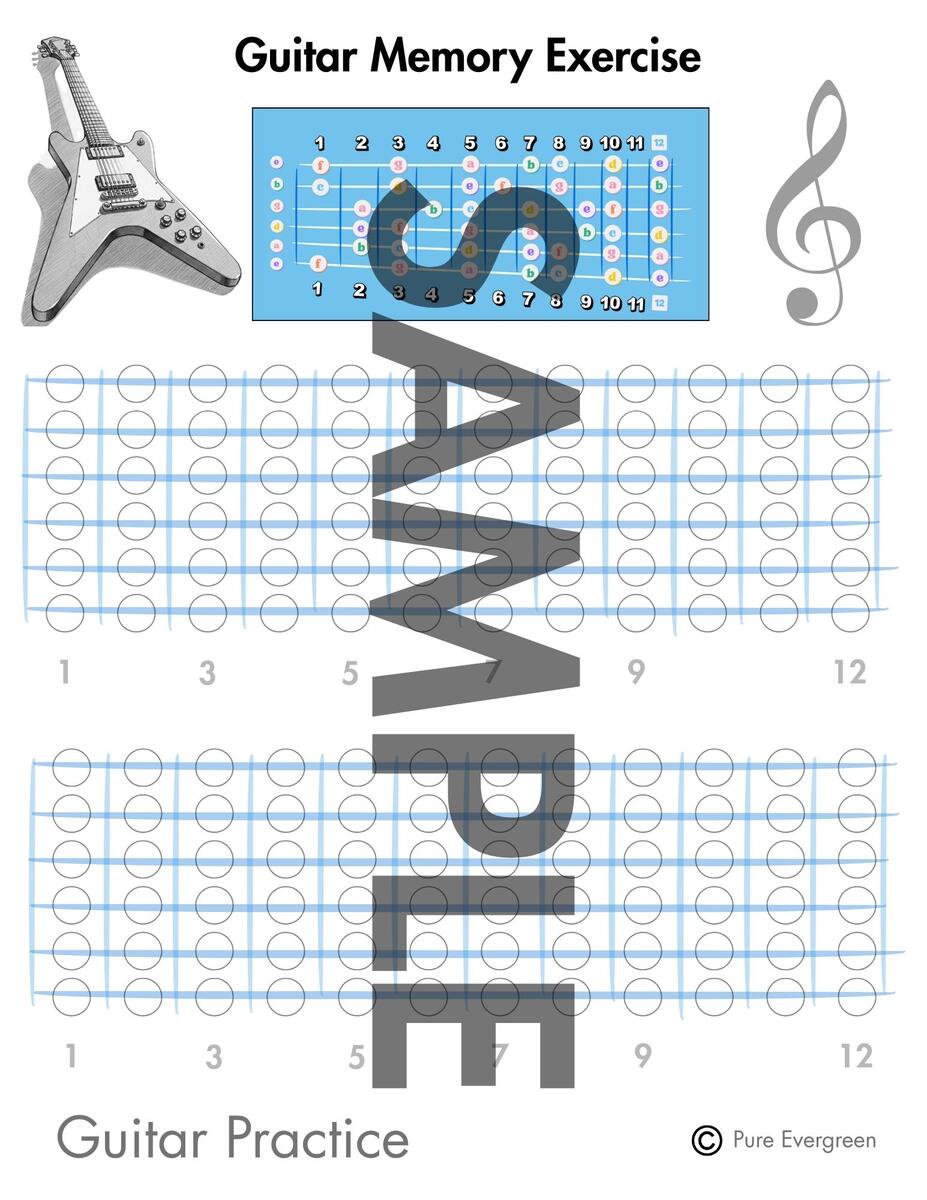 Blank Printable Guitar Fretboard Diagram Memorize The Notes On Guitar With This Printable Practice Sheet Learn Notes On Guitar Etsy Note Map For Acoustic Electric Guitar Guitar Fretboard Note Map Decals Stickers Learn Note Placement 2 Pack For Acoustic Electric 2 Guitar Amplifiers