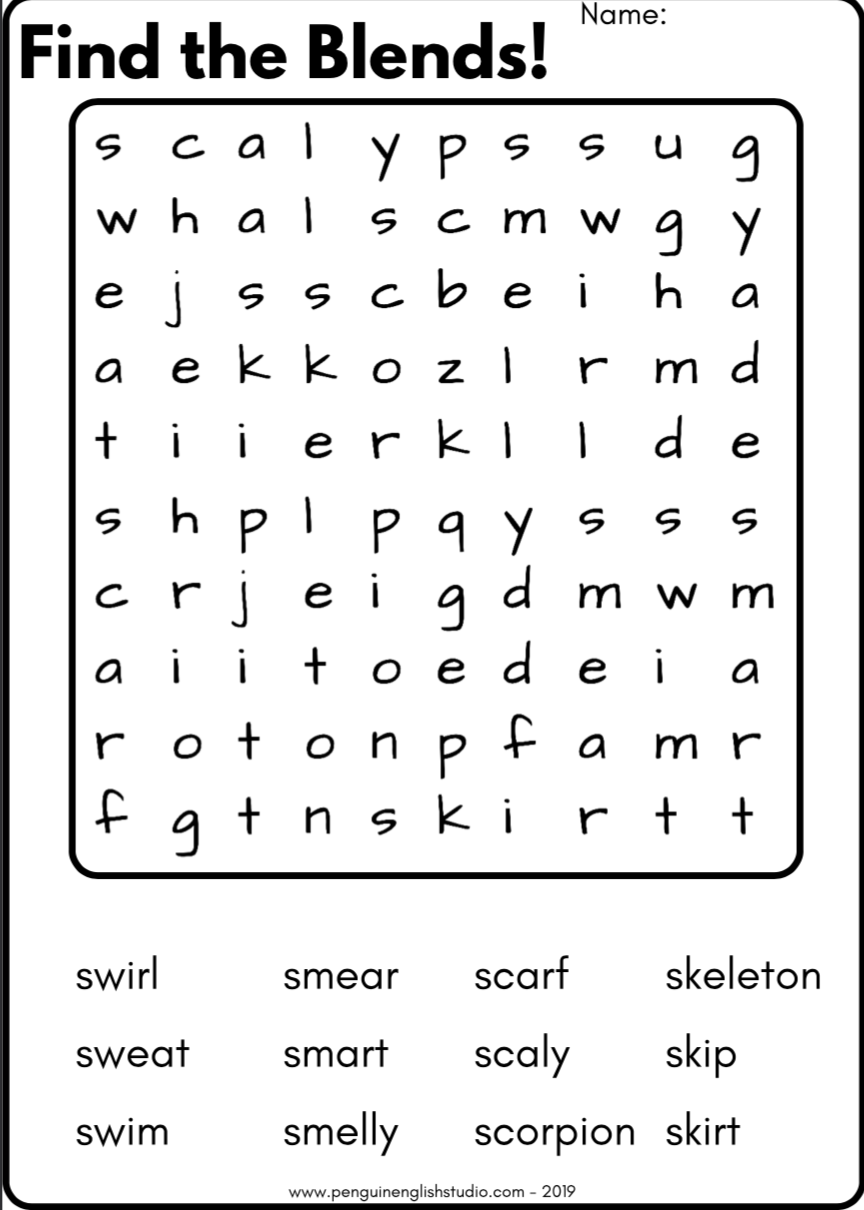 Blend Reading Worksheet SC SK SW SM Sound Made By Teachers