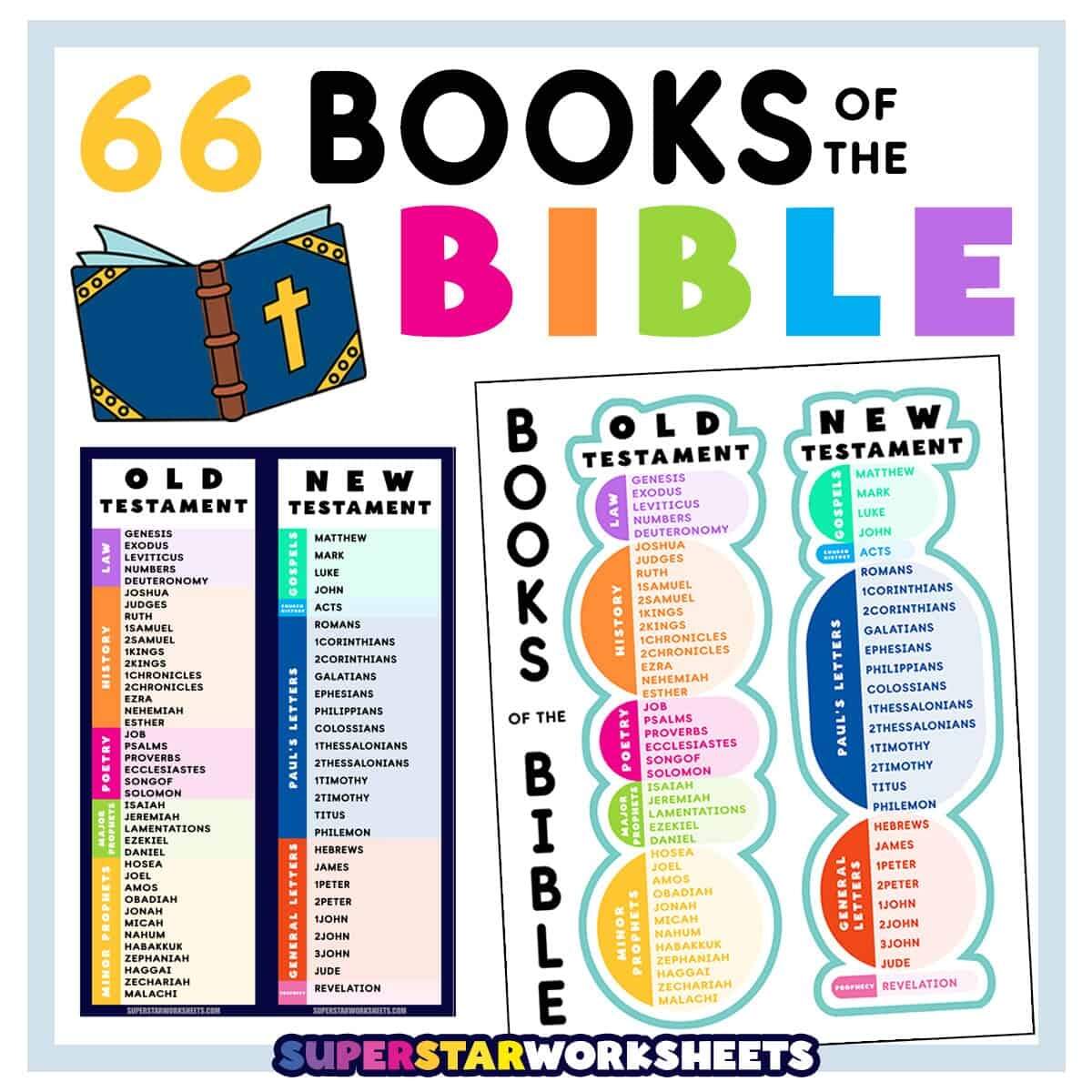 Books Of The Bible List Superstar Worksheets Books Of The Bible Flashcards Superstar Worksheets