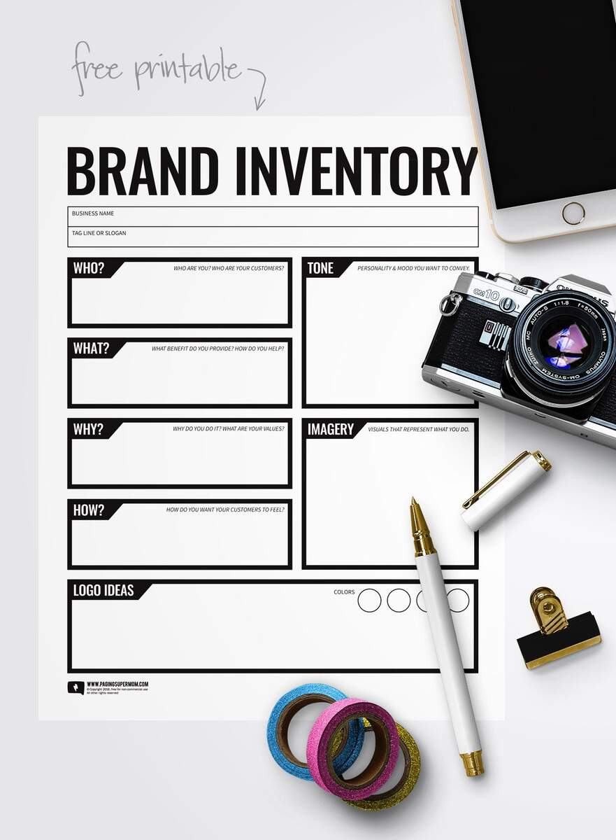 Branding Worksheet Free Printable By Paging Supermom