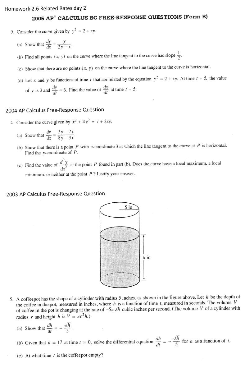 Calculus Related Rates Worksheet MySchoolsMath Worksheets Library Related Rates Problems Zpattersoncalculus Worksheets Library