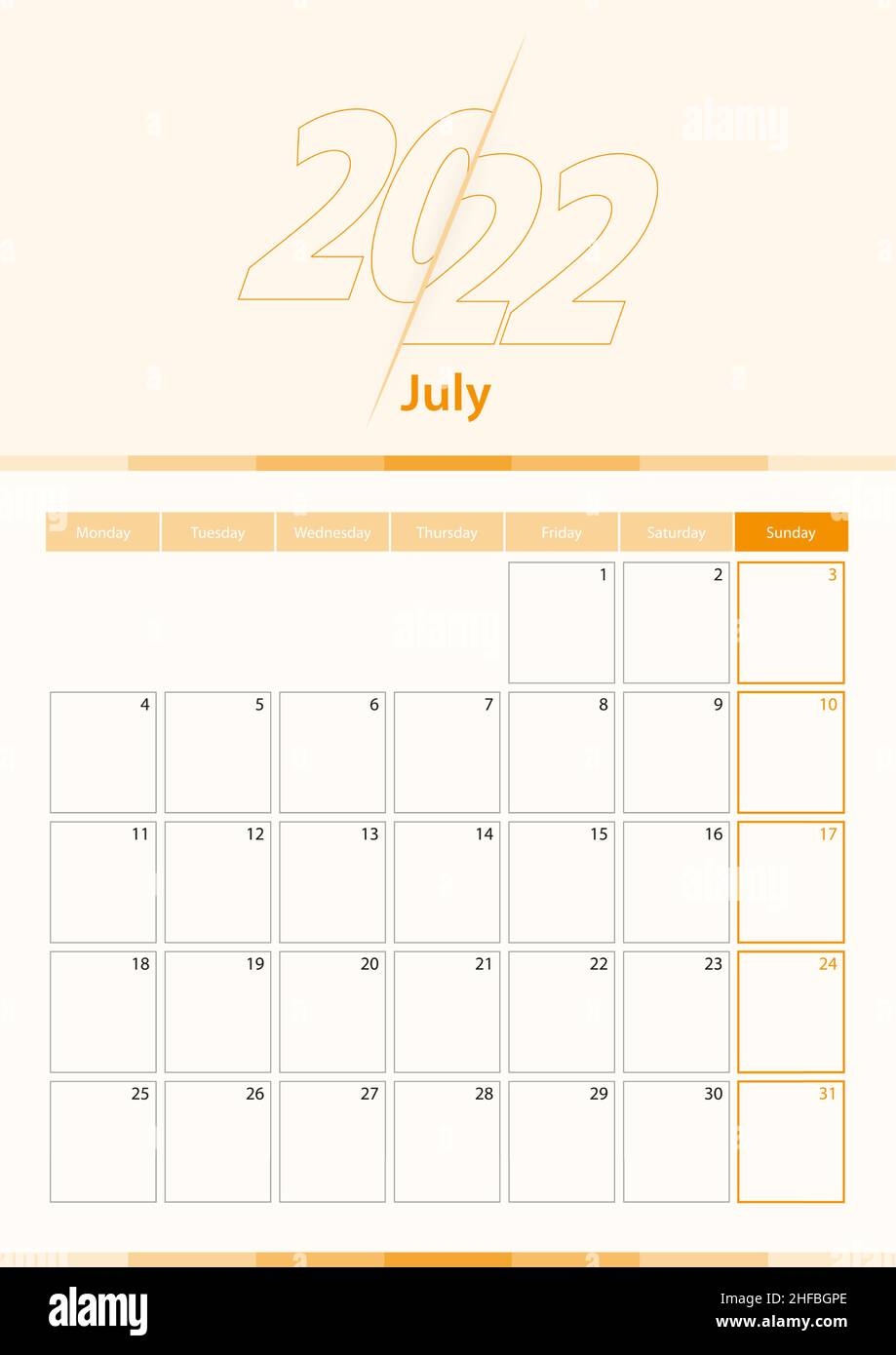 Calendar Sheet July Month In Stock Vector Images Alamy Split Year Calendars 2019 2020 July To June PDF Templates