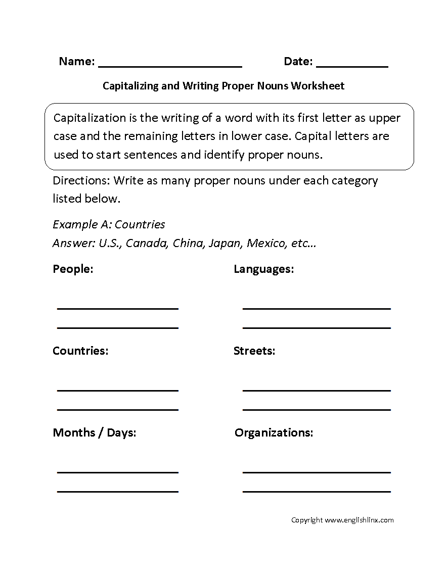 Capitalization Worksheets Free Printable Grammar Practice Capitalization Worksheets Free Printable Grammar Practice