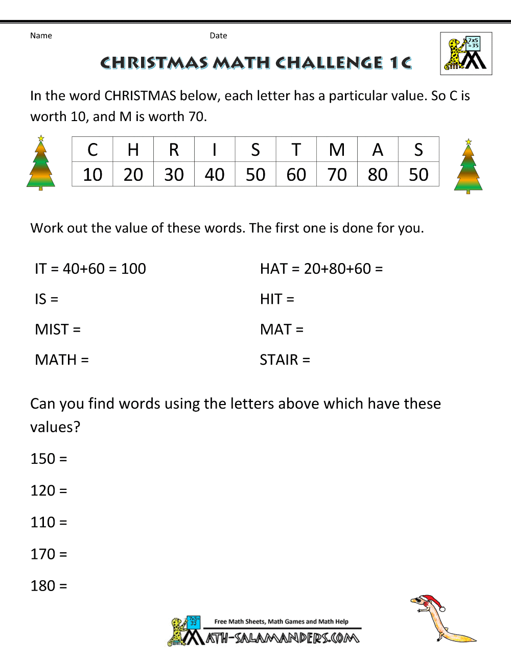 Christmas Math Worksheets Harder Christmas Math Worksheets Harder