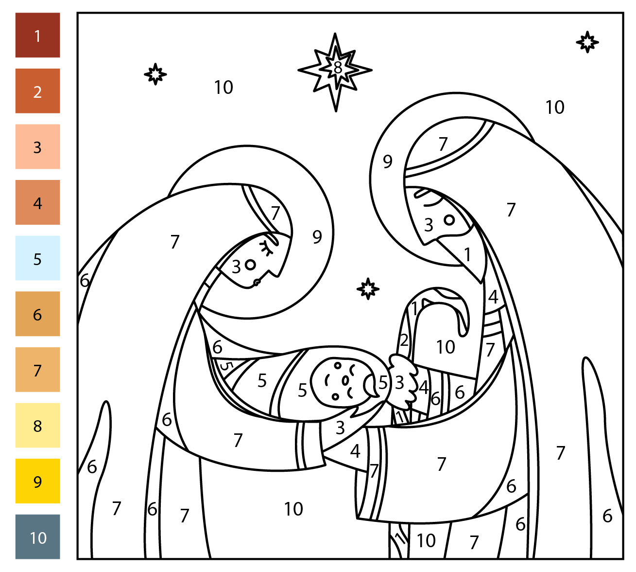 Christmas Nativity Color By Number Coloring Page Free Printable Christmas Nativity Color By Number Coloring Page Free Printable
